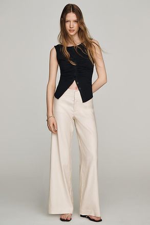 Maeve European Linen Stretch High Rise Trousers Pants