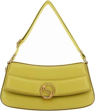 Stella McCartney S-Wave Gewatteerde Schoudertas - Dames - Schoudertassen - Groen - ONE Size - Katoen - Tassen