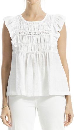 Max Studio Cap Sleeve Lace Insert Blouse