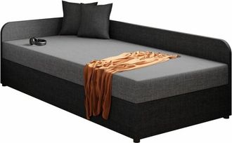 Mirjan24 Mobilier1 - Cama Memphis 128, Lux 23 + Lux 06, Individuales, 90x200, Tapiz, Somieres, 95x205x60cm
