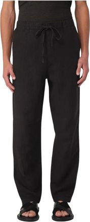 120% Lino Uomo, Pantaloni, Nero, S, new