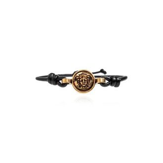 Versace Bracelets, unisex, Black, Size: ONE SIZE Medusa Leather Bracelet