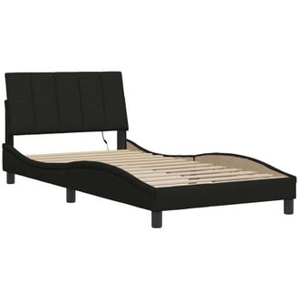 vidaXL Estructura De Cama Sin Colch&oacute;n Tela Negro 100x200 Cm Vidaxl