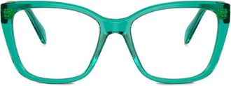 Swarovski crystal-embellished square-frame glasses - Green
