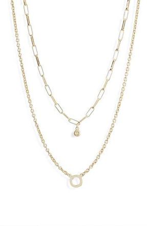 Meshmerise Diamond Initial Charm Necklace in Yellow-O at Nordstrom Rack