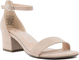 SUGAR Womens Block Heel Sandals - Open Toe, Ankle Strap, Comfortable Dress Shoes for Weddings & Casual Wear, Natural, 4.5 UK