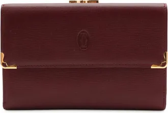 Cartier Bordeaux Leather Wallet (Tri-Fold) (Pre-Owned)