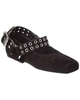 Alaia Ala&iuml;a Biker Suede Ballet Flat
