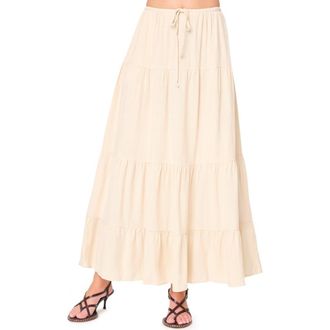 Gibsonlook Tiered Maxi Skirt in Natural at Nordstrom, Size X-Small