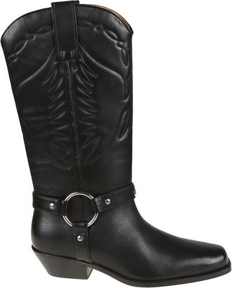 Patrizia Pepe Cowboy Boots - Dames - Cowboylaarzen - Zwart - 39 EU - Schoenen