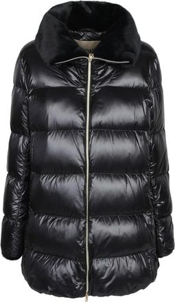 Herno Giubb Lungo NYL 20 Fur - Dames - Winterjassen - Zwart - L - Nylon - Jassen