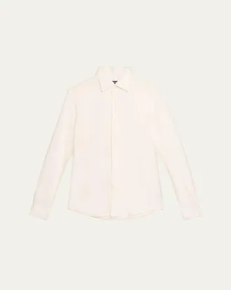 Ermenegildo Zegna Mens Silk, Linen, and Cotton Melange Long-Sleeve Shirt