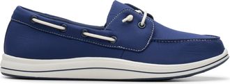 Clarks Womens Athleisure Boat Shoe, Navy Textile, 7.5 Wide