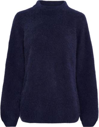 BTF-CPH Pullover Isabelle in pelo di procione - - Knitwear - Donna - Blu - 2XL