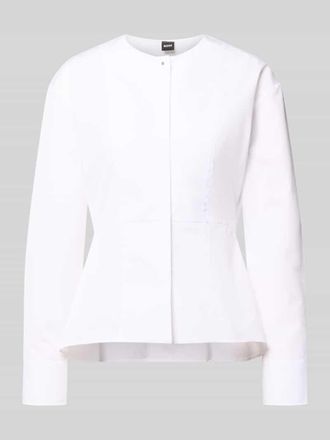 HUGO BOSS Slim Fit Langarmbluse aus reiner Baumwolle Modell BEPLUM in Weiss, Gr&ouml;&szlig;e 32