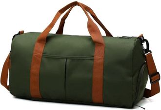 Generic Compatible For Fitness Bag Fashion Luggage Mens Casual Large Capacity Sports Handbag Travel Storage Simple Zipper(Green)