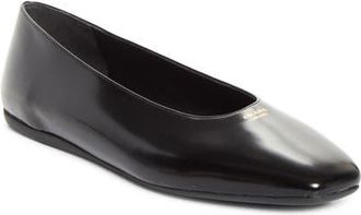 Prada Ballerina Flat in Nero at Nordstrom, Size 10.5Us