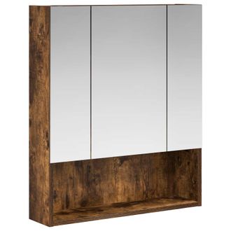 vidaXL Armario Con Espejo De Ba&ntilde;o Roble Ahumado 60 X 14.5 X 70 Cm Vidaxl