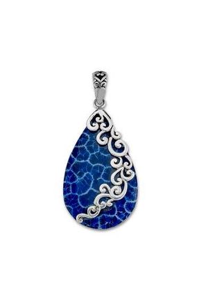 Samuel B. Blue Fossil Coral Pendant in Silver/Blue Coral at Nordstrom Rack