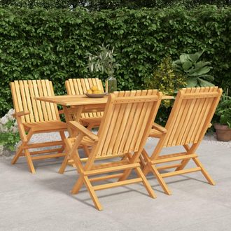 vidaXL Vidaxl - Juego De Comedor Para Jard&iacute;n 5 Piezas Madera Maciza De Teca
