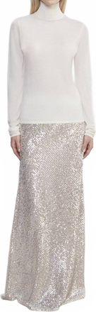 Enza Costa Tissue Cashmere Turtleneck Top In Undyed