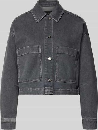someday Someday Boxy Fit Jeansjacke mit aufgesetzten Taschen Modell Niandra in Hellgrau, Gr&ouml;&szlig;e 34
