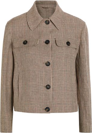 Brunello Cucinelli Houndstooth Linen Jacket - Beige - 46 (UK14 / L)