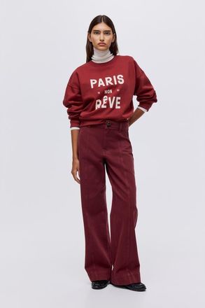 H&M Wide High Jeans in Brick Red at Nordstrom, Size 12