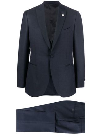 Lardini Pak met enkele rij knopen - Blauw