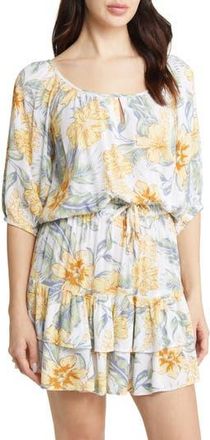 Rip Curl Always Floral Bubble Hem Top in White at Nordstrom Rack, Size X-Small