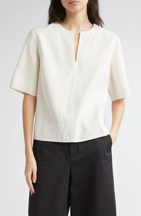 Nellie Partow Notch Neck Boxy Top in Bone at Nordstrom Rack, Size 12