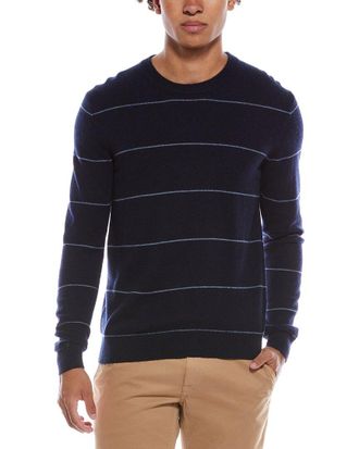 Amicale Cashmere Tonal Stripe Cashmere Crewneck Sweater
