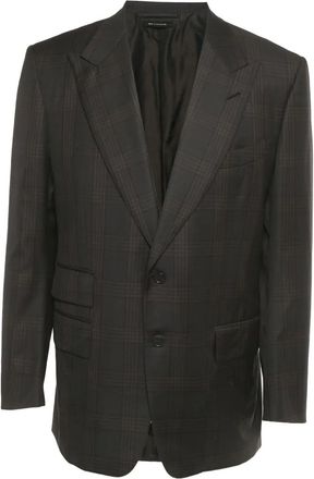 Tom Ford Blazer a quadri - Marrone