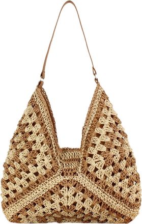 Generic Woven Shoulder Bag - Woven Purses for Women, Woven Purses for Women, Womens Shoulder Bag with Carry Handle, Retro Clutch Bag, Fashionable Straw Should