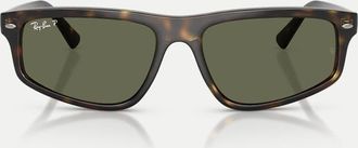 Ray-Ban Rb2225 - Occhiali da sole polarizzati irregolari colore havana con lenti verdi-Marrone
