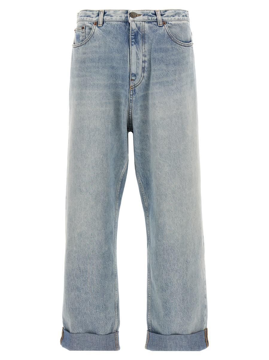 デニム・ジーパン VALENTINO Valentino Garavani floral jeans Valentino Garavani Cropped Wide-Leg Jeans with Flower Detail