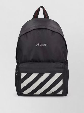 Off-white backpack adjustable straps front pocket handle