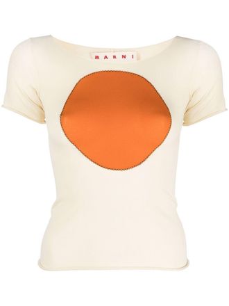 Marni T-shirt met contrasterende afwerking - Beige