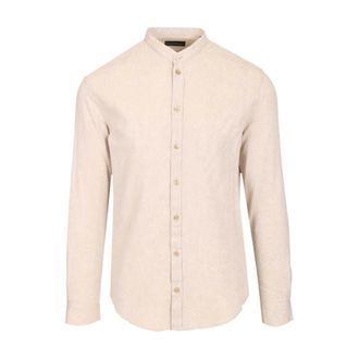Emporio Armani Textured Linen Blend Shirt - male - Emporio Armani - Casual Shirts - Beige - S - Shirts