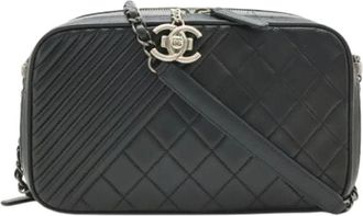 Chanel Pre-owned Vintage Pochette Schoudertas - Dames - Vintage Schoudertas - Zwart - ONE Size - Leer - Vintage