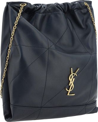 Saint Laurent Womens Pochon Bucket Bag Nero Lamb Ovis Aries Shoulder