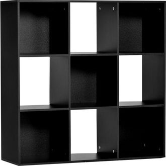 HOMCOM Homcom - 3-Tier Bookshelf Storage Cabinet Bookcase 9 Cubes Particle Board Home Office Black
