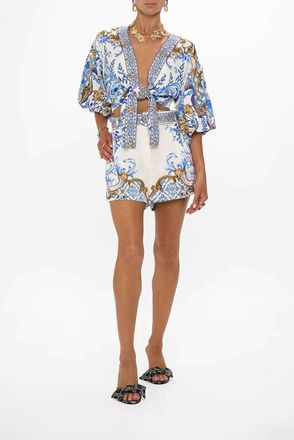 Camilla Tuck Front Shorts In Azul Adventures