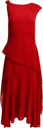 Ganni drapiertes langes Kleid