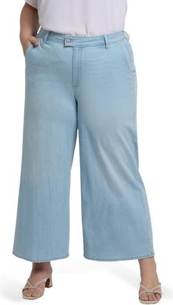 NYDJ Mona High Waist Ankle Wide Leg Trouser Jeans in Clear Waters at Nordstrom, Size 20W