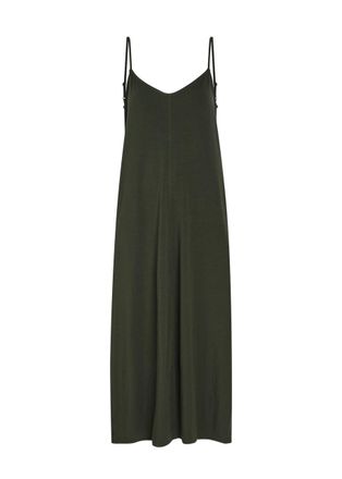 Eileen Fisher Eileen Fisher Lantern Jersey Midi Dress - Dark Green - L (UK 18-20 / XL)
