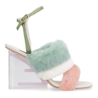 Fendi Schoenen, Dames, Veelkleurig, 36 EU, Leer, First Sandalen met Hak