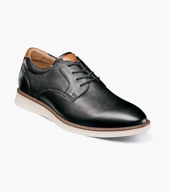 Florsheim Mens Florsheim Launch 14440-009 Oxford Black Plain Toe Dress Shoes ZOGG2590
