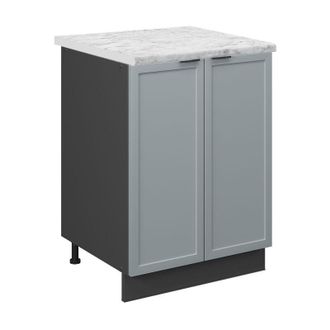 Vicco Mueble Bajo De Cocina Fame-line, Azul Claro-gris, 60 Cm, Et M&aacute;rmol