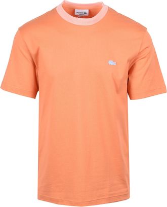 Lacoste Mens T-SHIRT Peach/Orange Cotton - Size X-Large